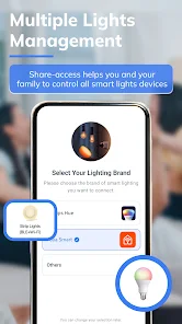 Smart Light multi-light selection screen